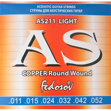 FEDOSOV AS211 Copper Round Wound Комплект струн для акустической гитары, медь, 11-52