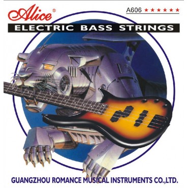 Alice A606(4)-L Комплект струн для 4-струнной бас-гитары. Сталь / сплав никеля./лютнер/1/