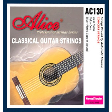 Alice AC130-N Комплект струн для классической 6-струнной гитары, нейлон/посеребренная медь. 