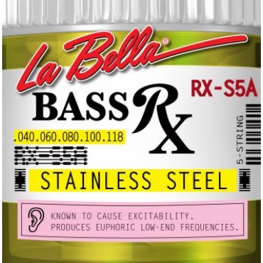 La Bella RX-S5A RX – Stainless Комплект струн для 5-струнной бас-гитары, нерж.сталь, 40-118