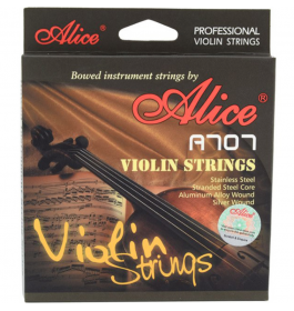 Комплект струн для скрипки ALICE A707 размером 4/4, среднее натяжение, металл