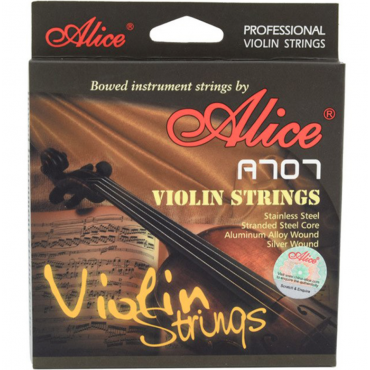 Комплект струн для скрипки ALICE A707 размером 4/4, среднее натяжение, металл
