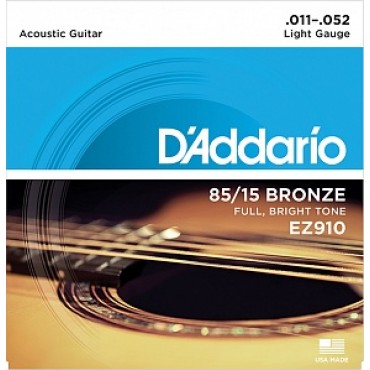 D`Addario EZ910 AMERICAN BRONZE 85/15 Струны для акустической гитары Light 11-52 