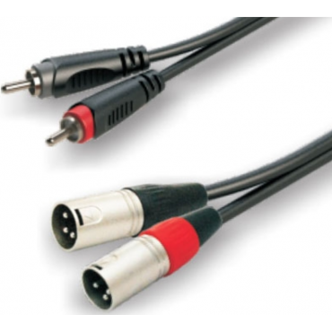 Аудио-кабель ROXTONE RACC190/2, 2 x RCA - 2 x XLR male 3P, 2м