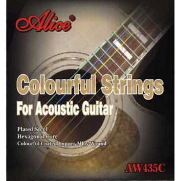 Alice AW435С Комплект струн для акустической гитары, цветные, медь, 11-52 /лютнер/3/