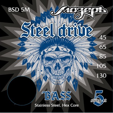 Мозеръ BSD-5M Steel Drive Комплект струн для 5-струнной бас-гитары, сталь