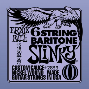 струны для баритон-гитары Ernie Ball P02839 Baritone Slinky 5 (72-13)	