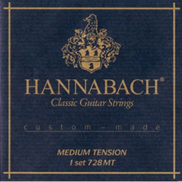 Hannabach 728MT Custom Made Black Комплект струн для классической гитары, среднее натяжение