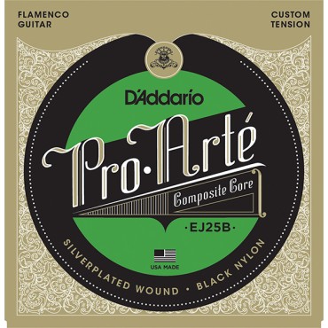 D'Addario EJ25B Pro-Arte Composite Комплект струн для гитары фламенко, черный нейлон