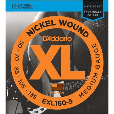 D'Addario EXL160-5 - Струны БАС 5-стр. soft/reg, 050-135.
