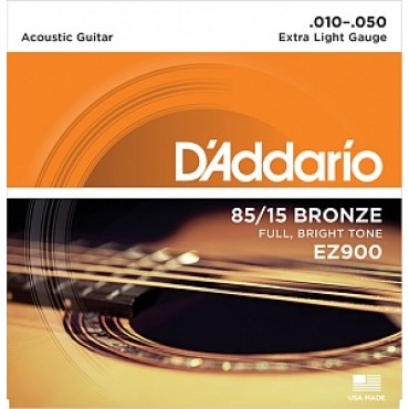 D`Addario EZ900 AMERICAN BRONZE 85/15 Струны для акустической гитары Extra Light 10-50 
