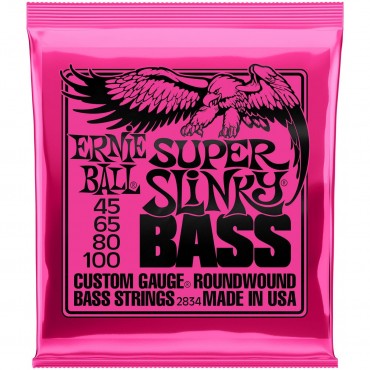 Ernie Ball 2834 струны для бас-гитары Nickel Wound Bass Super Slinky (45-65-80-100)							
