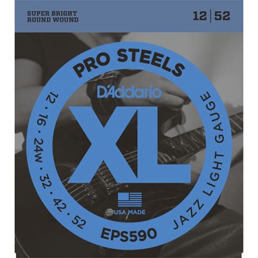 D'Addario EPS590 XL PRO STEEL Струны для электрогитары Jazz Light 12-52