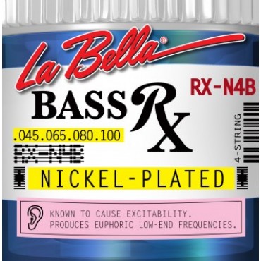 La Bella RX-N4B RX – Nickel Комплект струн для бас-гитары, никелированные, 45-100